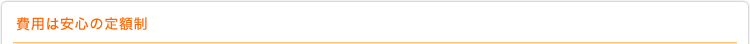 費用は安心の定額制